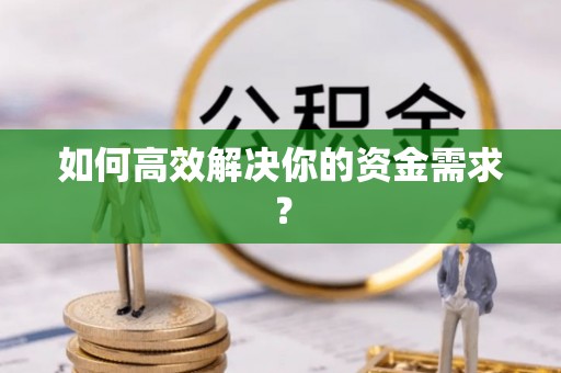 阜平如何高效解决你的资金需求？