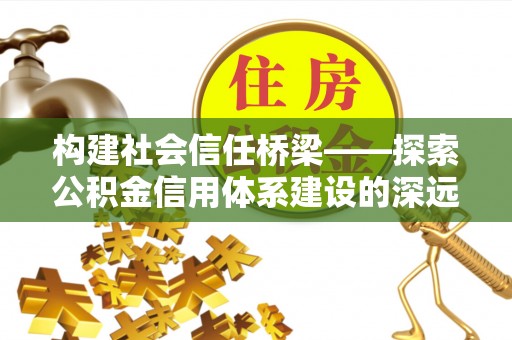 阜平构建社会信任桥梁——探索公积金信用体系建设的深远意义