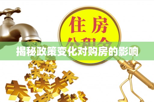 阜平揭秘政策变化对购房的影响