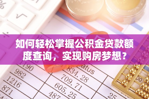 阜平如何轻松掌握公积金贷款额度查询，实现购房梦想？