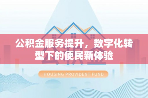 阜平公积金服务提升，数字化转型下的便民新体验