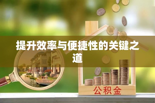 阜平提升效率与便捷性的关键之道